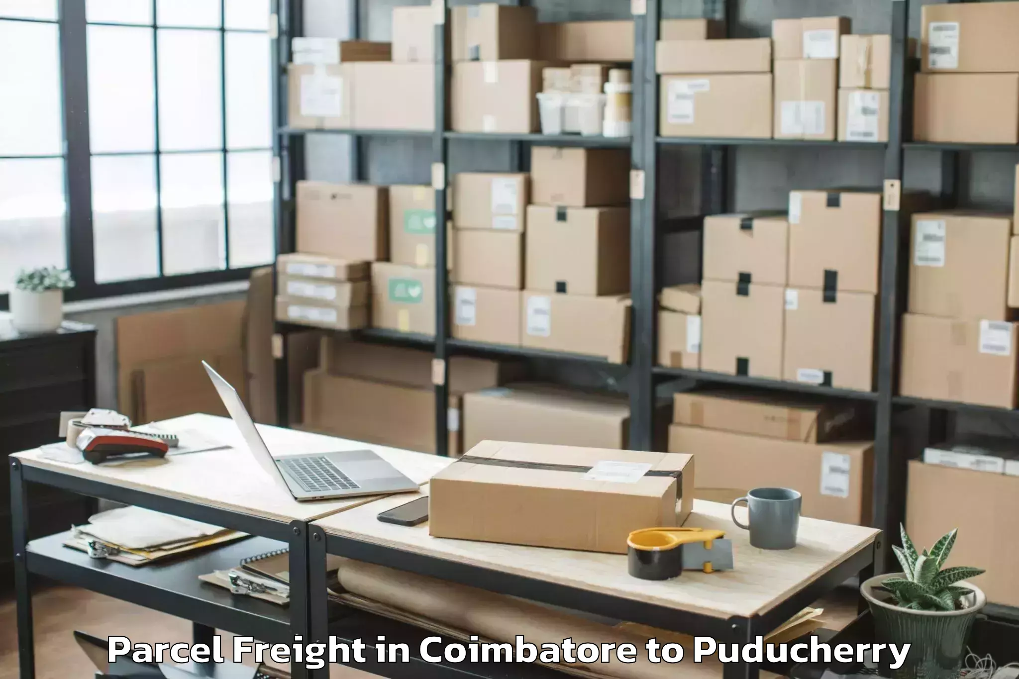 Easy Coimbatore to Pondicherry University Parcel Freight Booking